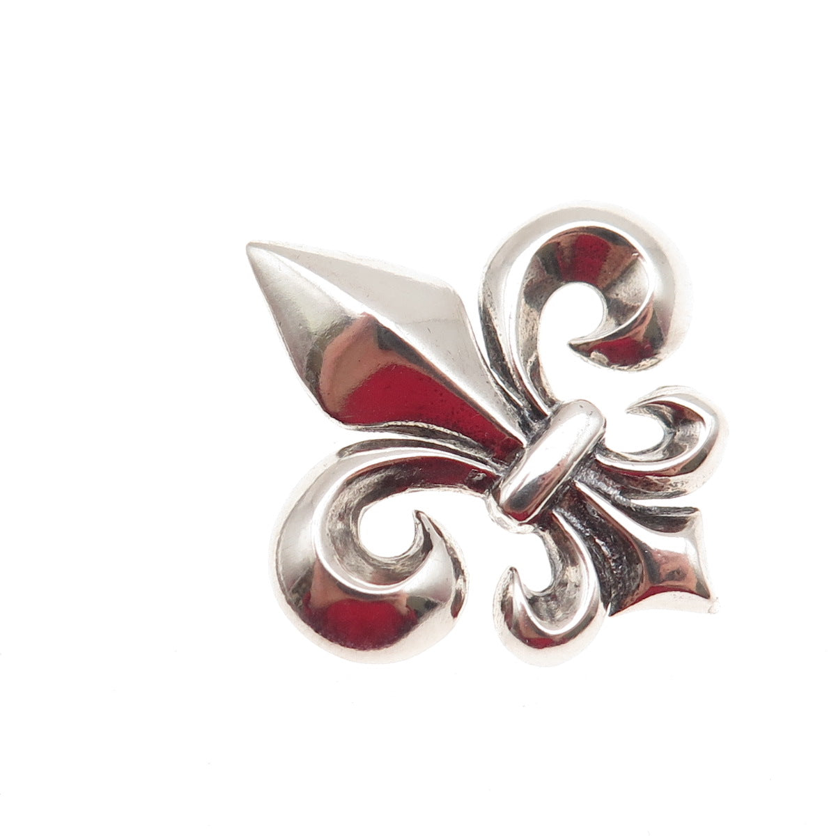 925 Sterling Silver Vintage Fleur de Lis Slide Pendant