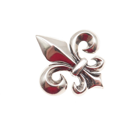 925 Sterling Silver Vintage Fleur de Lis Slide Pendant