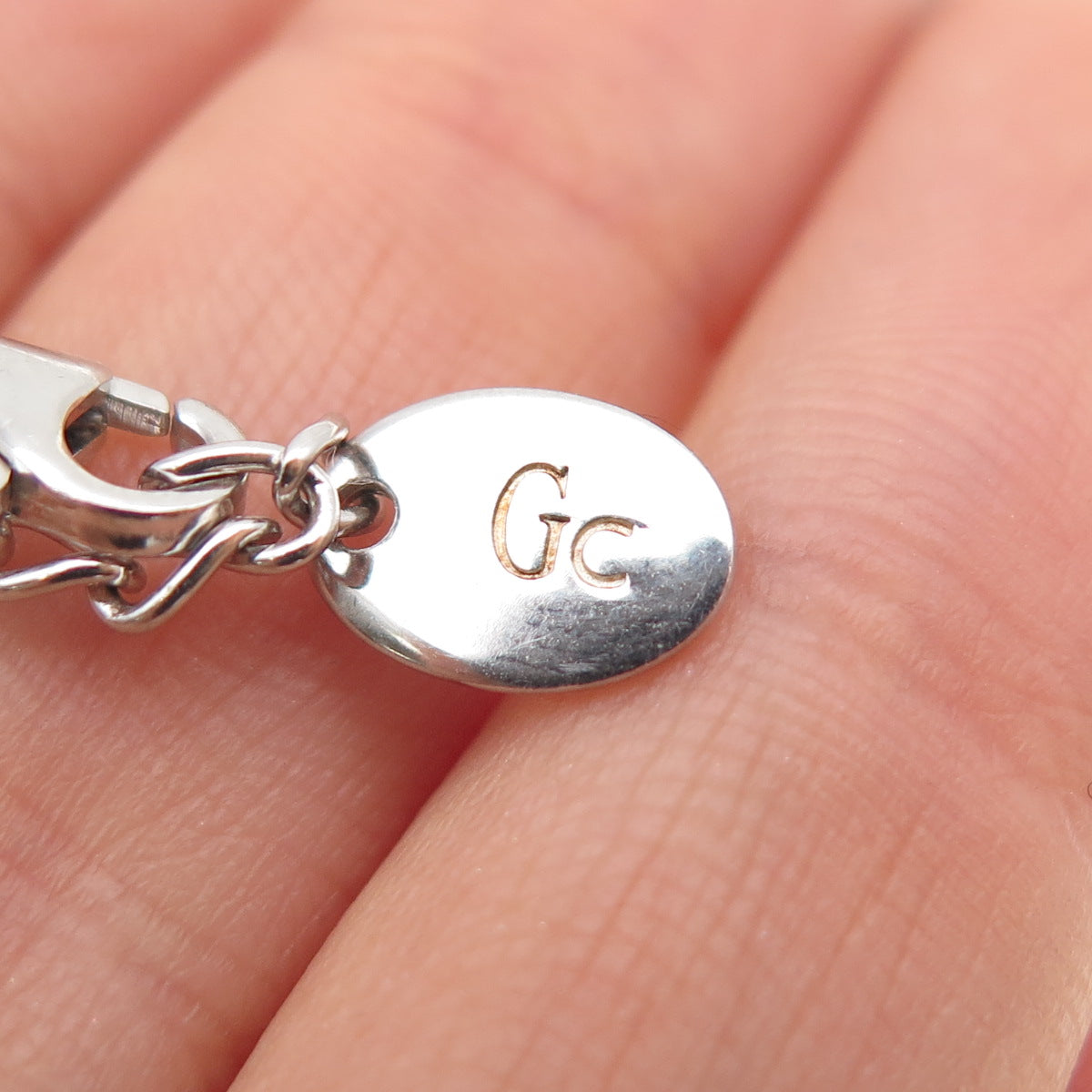 GUESS 925 Sterling Silver Real Amethyst Heart Spiga Chain Necklace 14-18"