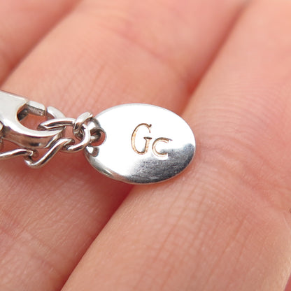 GUESS 925 Sterling Silver Real Amethyst Heart Spiga Chain Necklace 14-18"