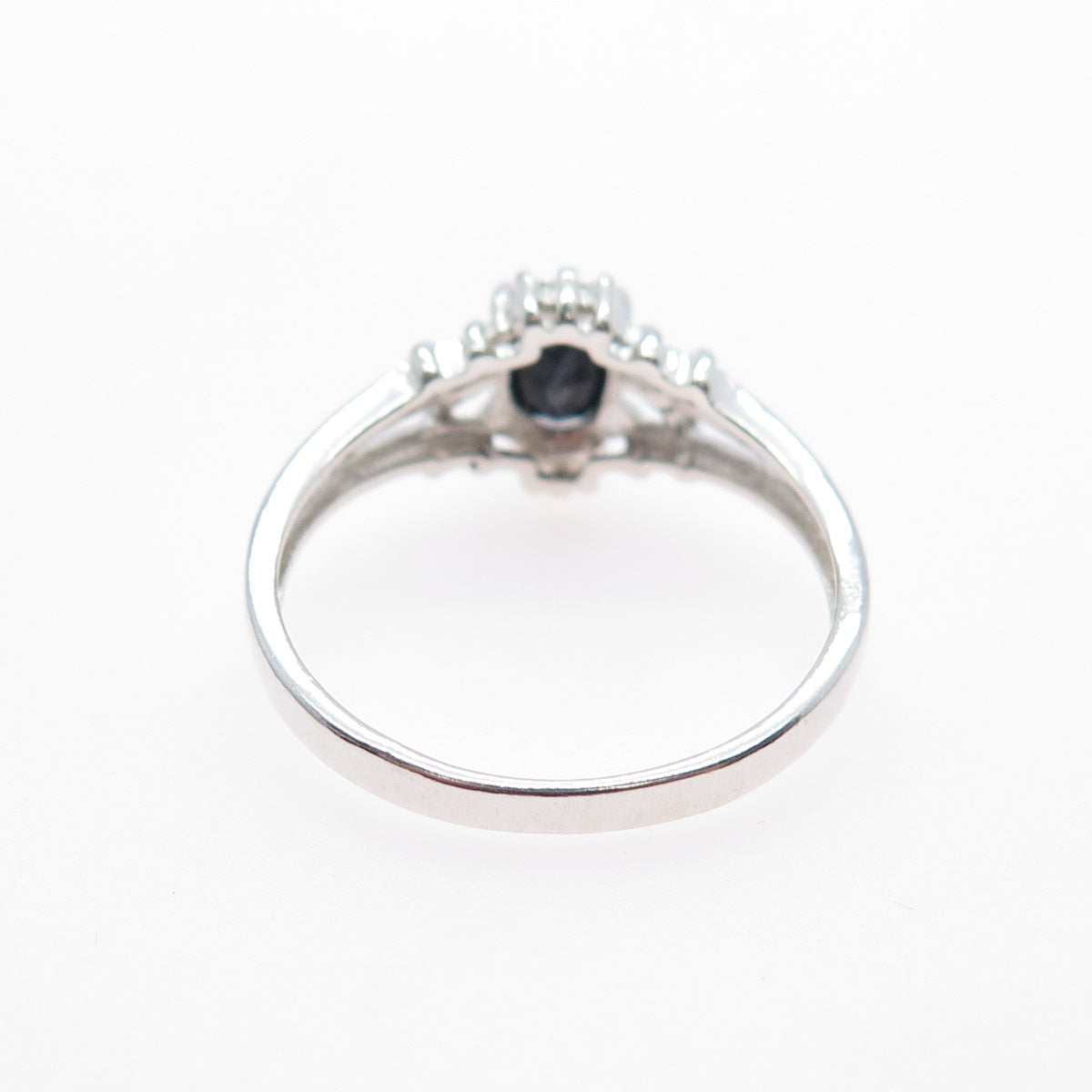 NEVADA 925 Sterling Silver Vintage Real Oval-Cut Sapphire Ring Size 9.25