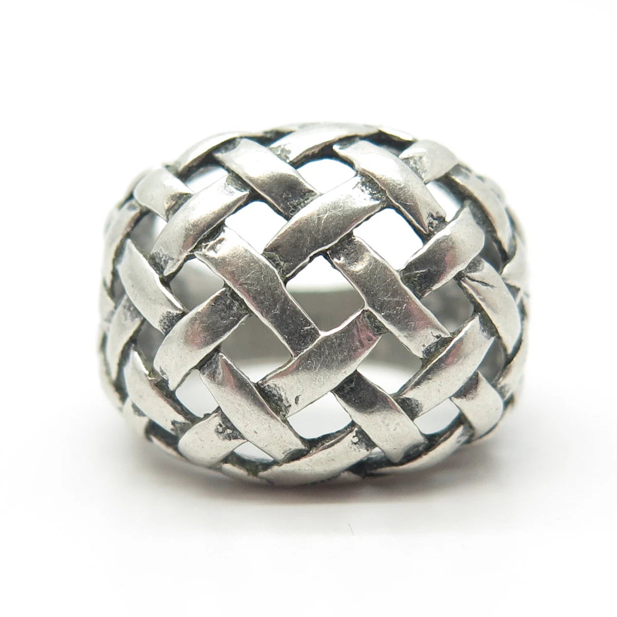 925 Sterling Silver Vintage Pacific Jewelry Wicker Ring Size 6