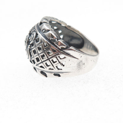 925 Sterling Silver Vintage Butterfly Oxidized Ring Size 8
