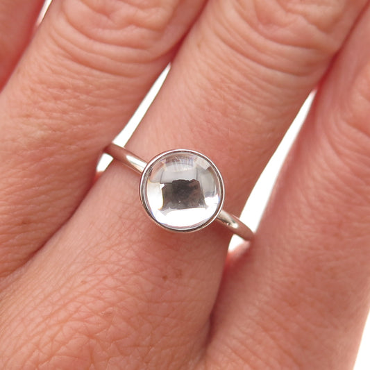 Pandora 925 Sterling Silver Crystal April Birthday Blooms Ring Size 6.75