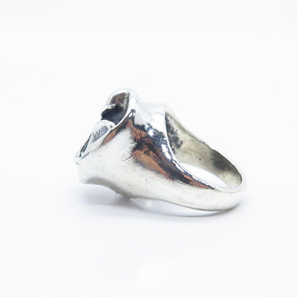 925 Sterling Silver Vintage Wrinkled Oval Ring Size 5.75