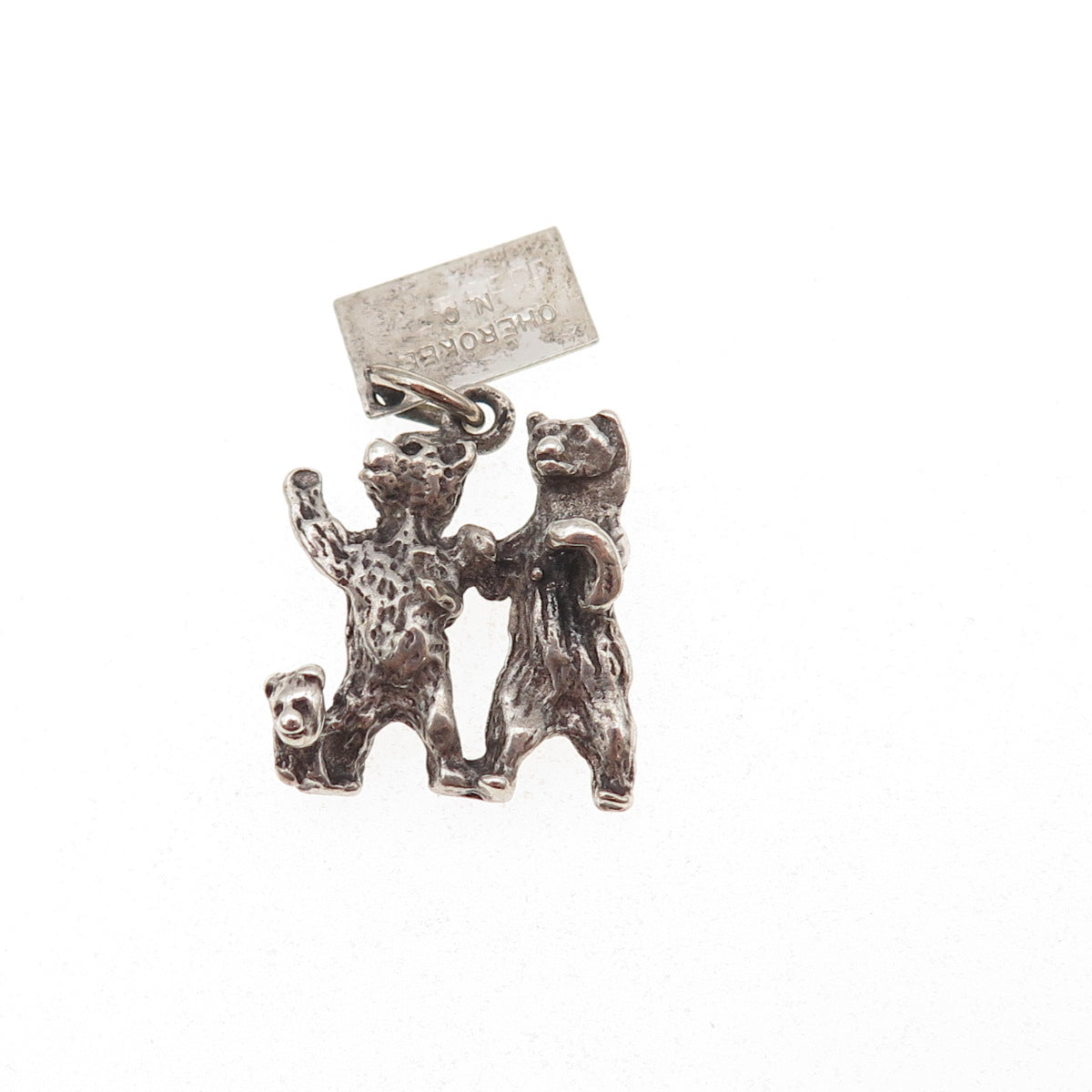 Bell Trading Post 925 Sterling Silver Vintage Three Bears Oxidized Charm Pendant