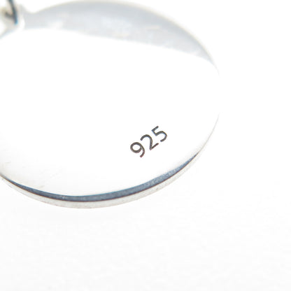 925 Sterling Silver Pink Enamel "It's A Girl" Round Tag Minimalist Charm Pendant