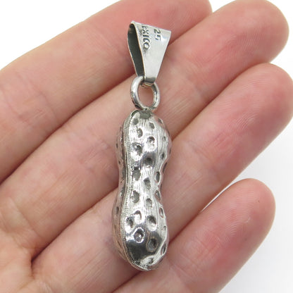 925 Sterling Silver Vintage Mexico Peanut 3D Pendant