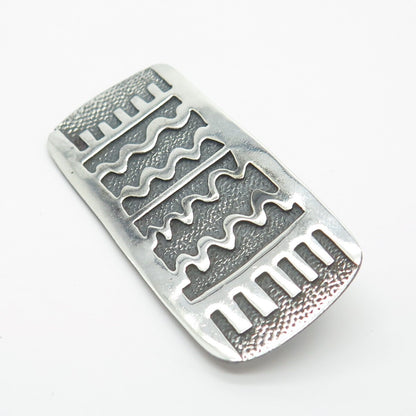 925 Sterling Silver Vintage Woods Wavy Pattern Pin Brooch