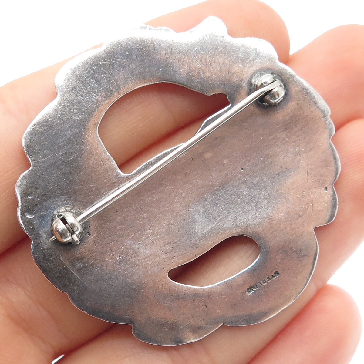 925 Sterling Silver Vintage Dove Bird Oxidized Pin Brooch