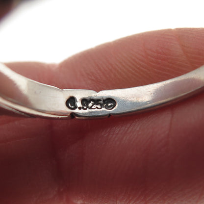 CAROLYN POLLACK 925 Sterling Vintage Real Turquoise Inlay Stackable Ring Size 7