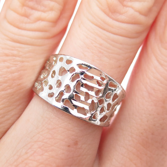 HAN 925 Sterling Silver Vintage Modernist Ring Size 7.25