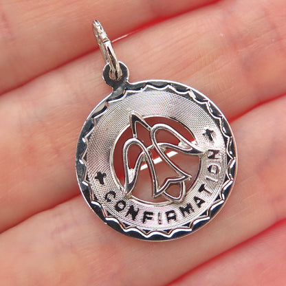 925 Sterling Silver Vintage Holy Spirit Confirmation Religious Charm Pendant