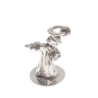 925 Sterling Silver Vintage Graduate Boy Minimalist 3D Charm Pendant
