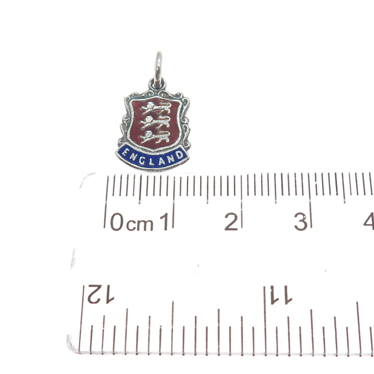 AMY SANDHEIM 925 Sterling Vintage 1961 Enamel England Coat of Arms Mini Pendant
