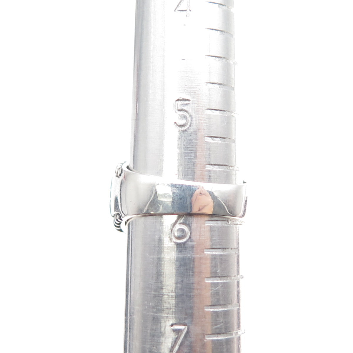 925 Sterling Silver Vintage Real MOP Swirl Oxidized Ring Size 6