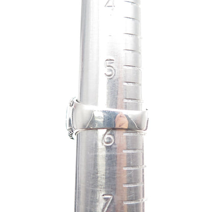 925 Sterling Silver Vintage Real MOP Swirl Oxidized Ring Size 6