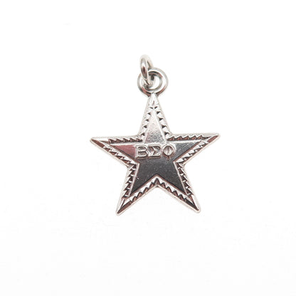 925 Sterling Silver Vintage Beta Sigma Phi Sorority Star Mini Charm Pendant