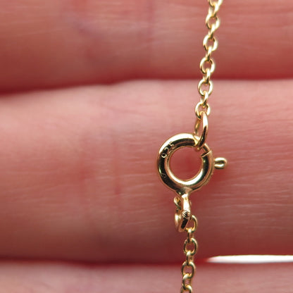 Han 925 Sterling Gold Plated Real MOP & C Z Cross Cable Chain Necklace 16-18"