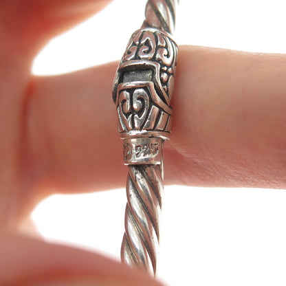 925 Sterling Silver Vintage Real Pearl Floral Oxidized Cuff Bracelet 6.25"