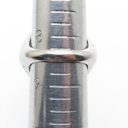 925 Sterling Silver Italy Modernist Rhombus Ribbed Dome Ring Size 8.5