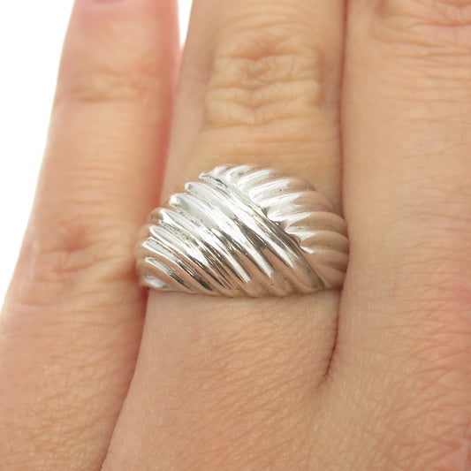 ESPO Joseph Esposito 925 Sterling Silver Vintage Twisted Ribbed Ring Size 7