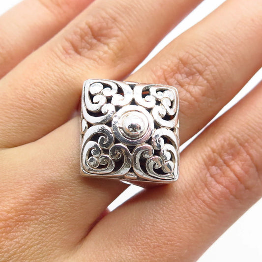 925 Sterling Silver Vintage Ornate Ring Size 9.25