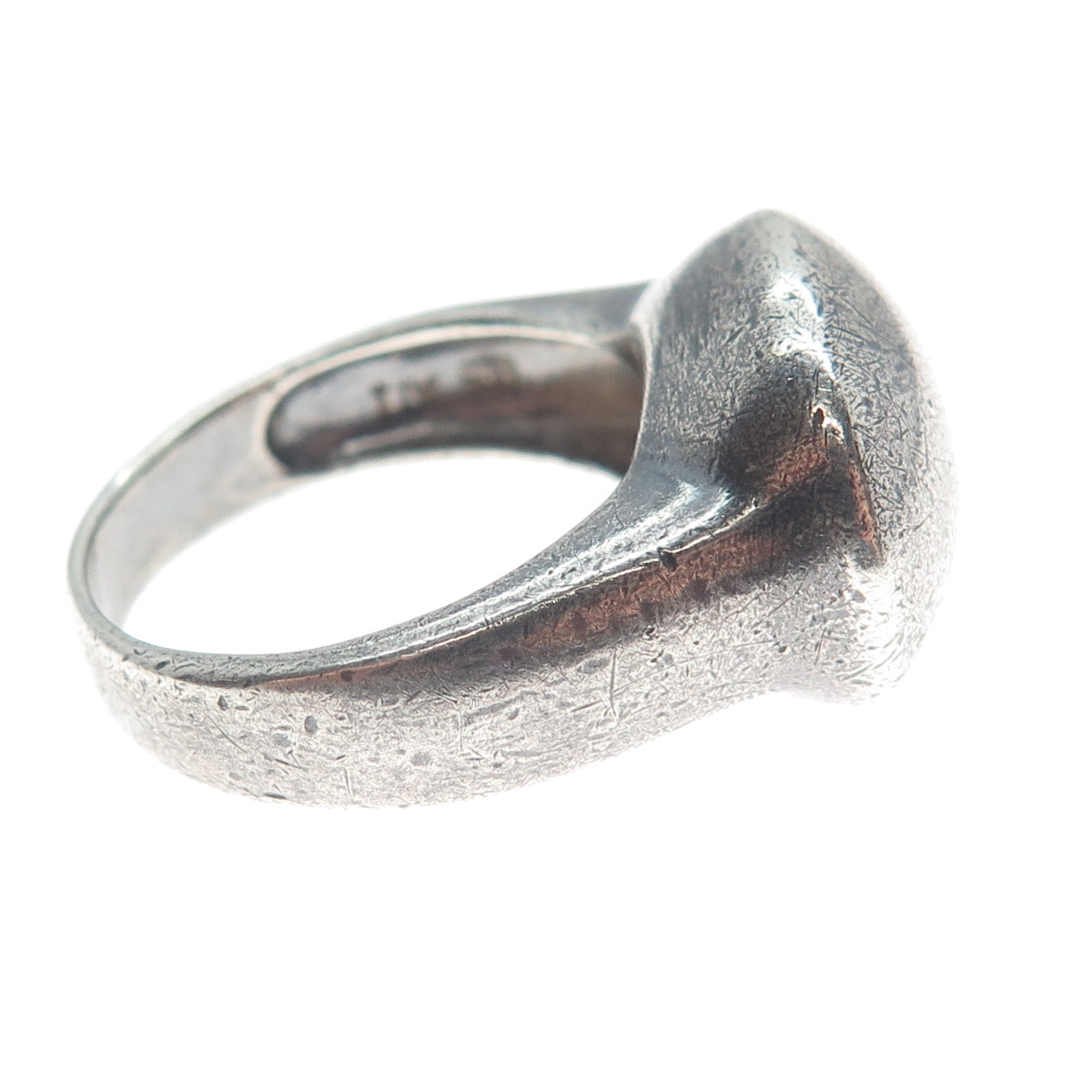 925 Sterling Silver Vintage Modernist Dome Oxidized Ring Size 10