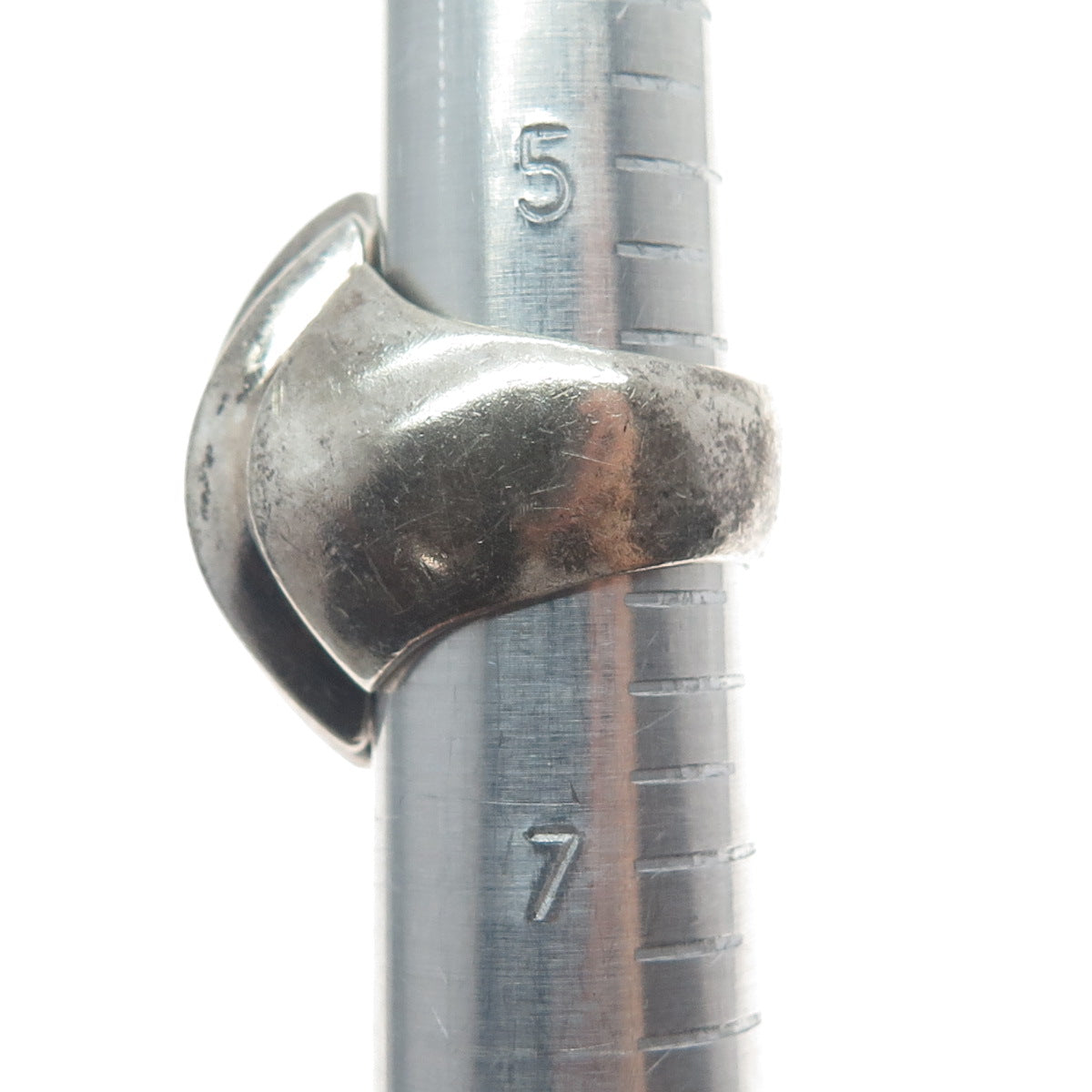 925 Sterling Silver Vintage Modernist Dome Oxidized Ring Size 6.25