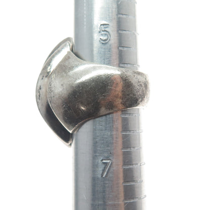 925 Sterling Silver Vintage Modernist Dome Oxidized Ring Size 6.25