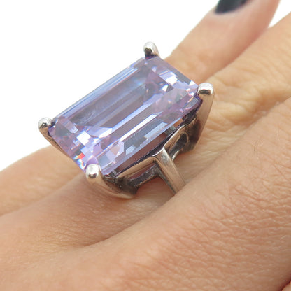 UTC 925 Sterling Silver Lavender C Z Ring Size 6