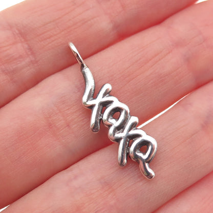 925 Sterling Silver Vintage XOXO Hugs & Kisses Oxidized Charm Pendant