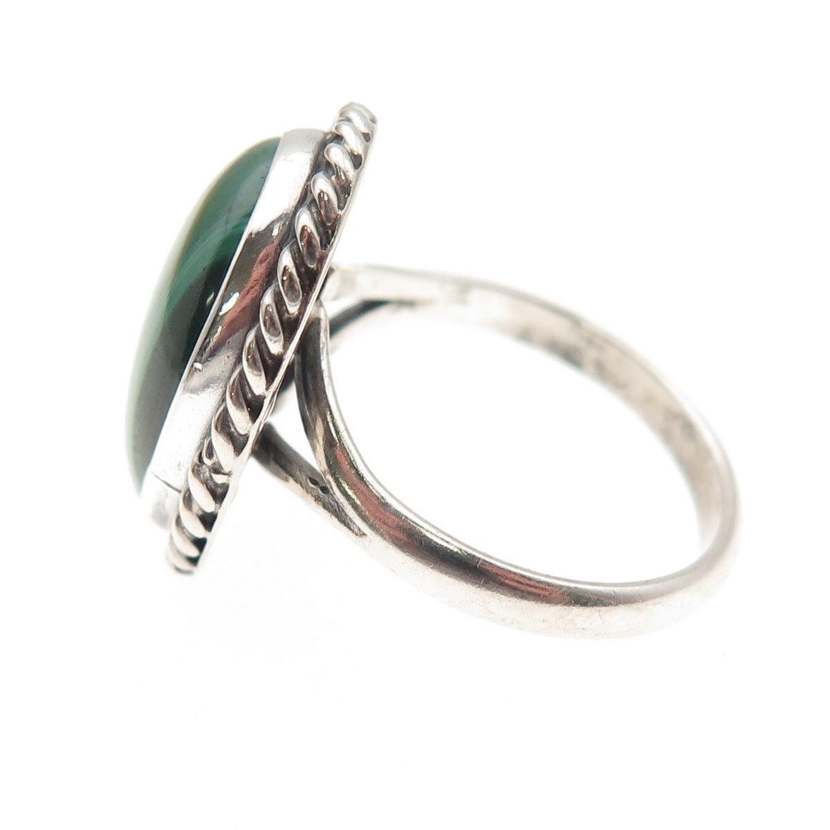 Gilo & Grace Nakai Navajo Old Pawn 925 Sterling Vintage Malachite Ring Size 8