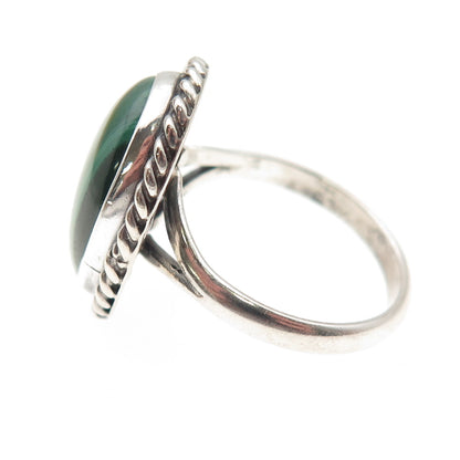 Gilo & Grace Nakai Navajo Old Pawn 925 Sterling Vintage Malachite Ring Size 8