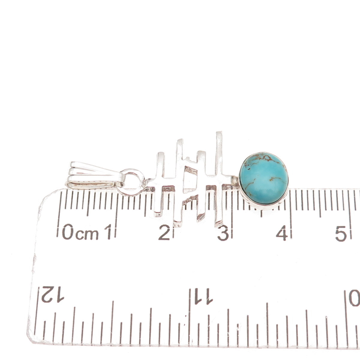 Renell Sterling Silver Vintage 2005 Turquoise Fortune Chinese Character Pendant