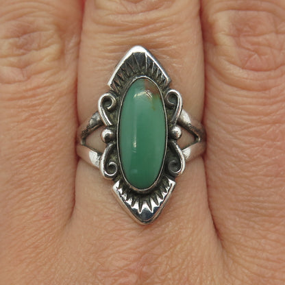 BELL TRADING POST Old Pawn 925 Sterling Silver Royston Turquoise Ring Size 7.75