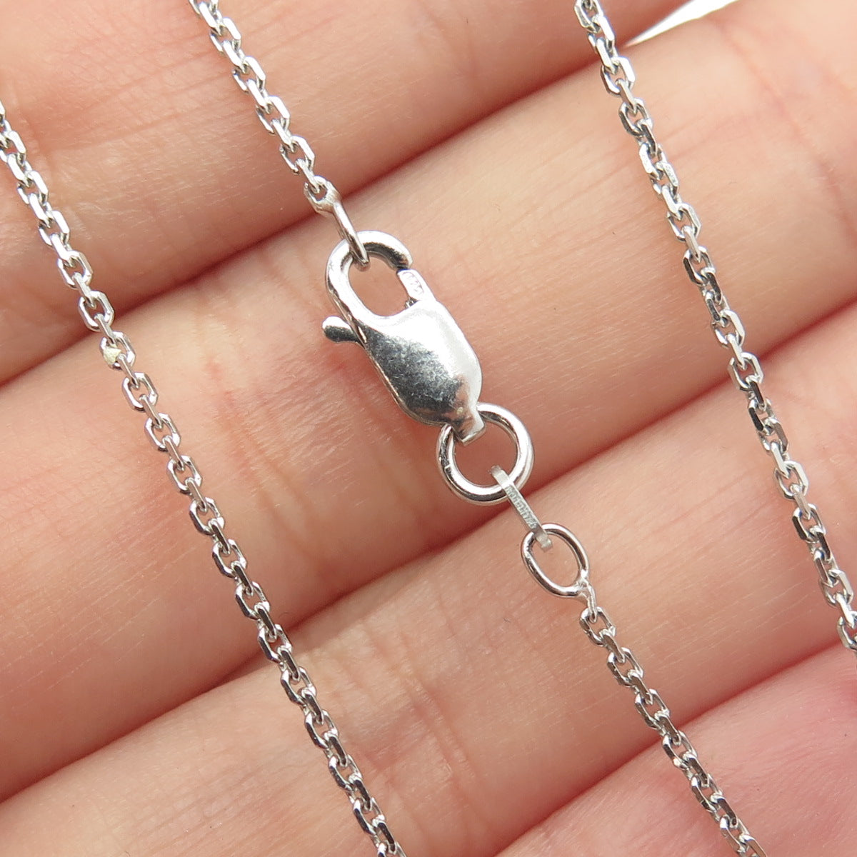 925 Sterling Silver Multi-Cut Green & White C Z Cable Chain Necklace 16"