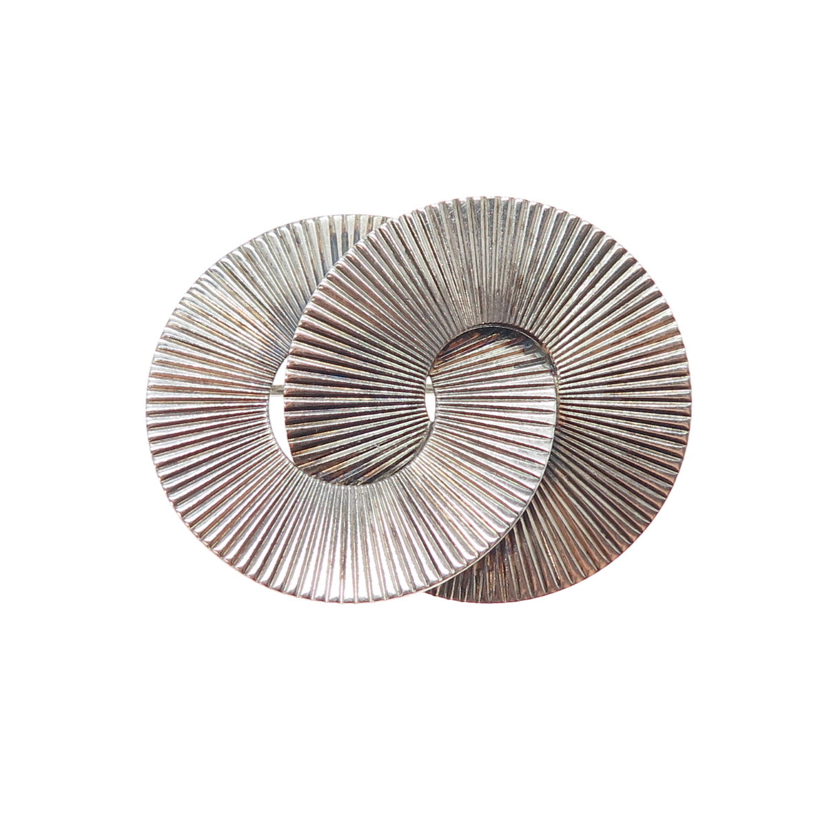 NAPIER 925 Sterling Silver Vintage Modernist Interlocked Circle Pin Brooch