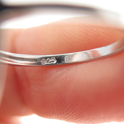 925 Sterling Silver Round-Cut C Z Modernist Ring Size 6.25