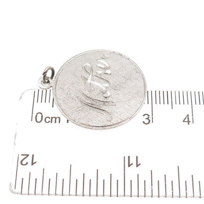 Griffith & Sons 925 Sterling Silver Vintage Engraved Mother Charm Pendant