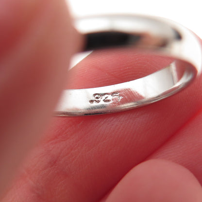 925 Sterling Silver Vintage Classic Wedding Band Ring Size 7.25