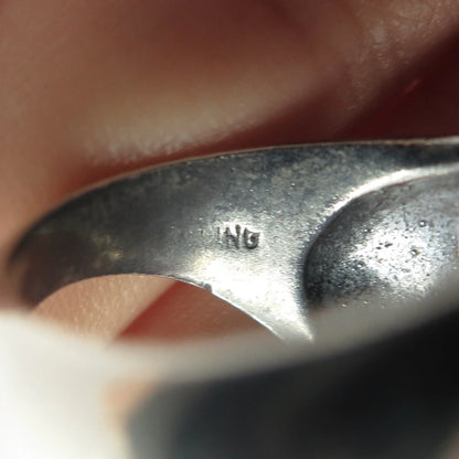925 Sterling Silver Vintage Concave Modernist Ring Size 7.5