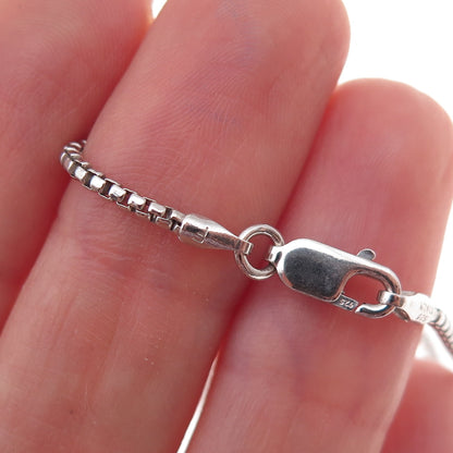 925 Sterling Silver Italy Round Box Chain Necklace 18"