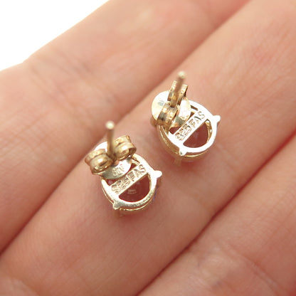 925 Sterling Silver Gold Plated Real Pear-Cut Amethyst Stud Earrings