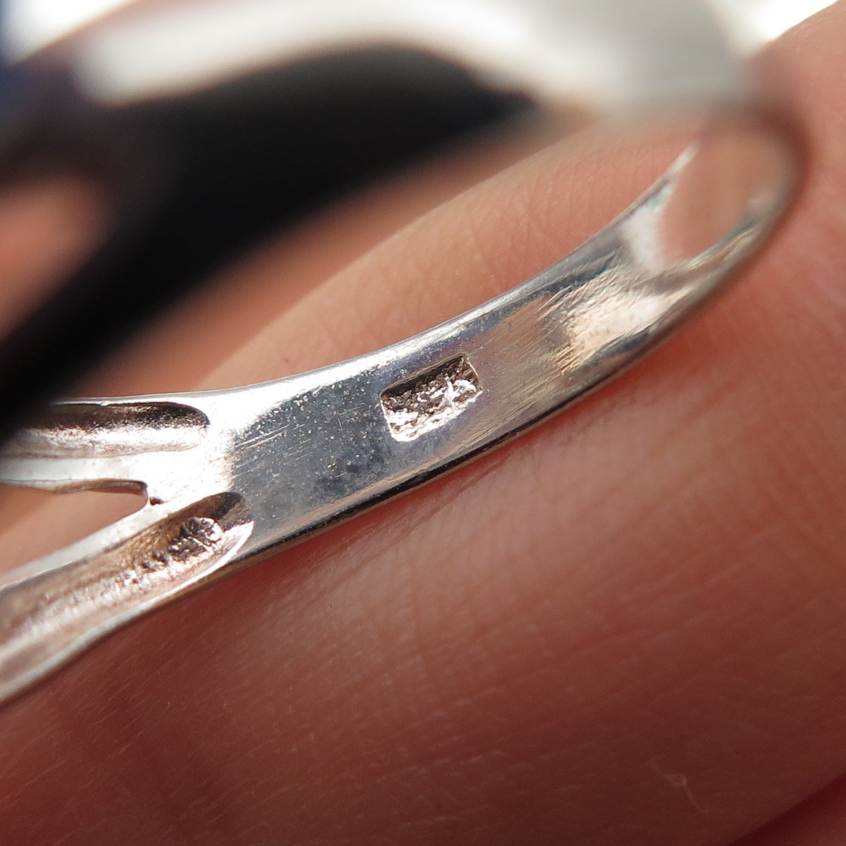 925 Sterling Silver Vintage Modernist Interlocked Ring Size 9.25