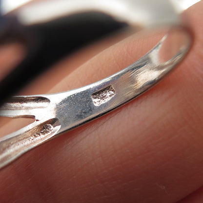 925 Sterling Silver Vintage Modernist Interlocked Ring Size 9.25