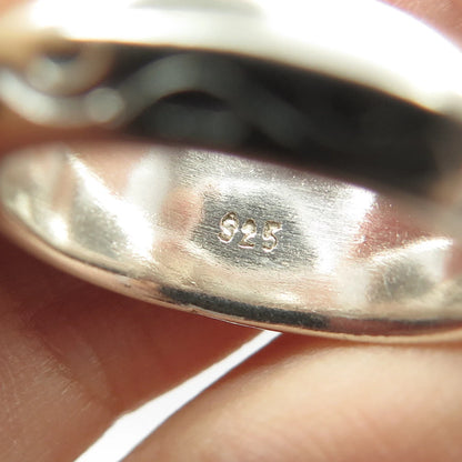 925 Sterling Silver Vintage Modernist Ring Size 7