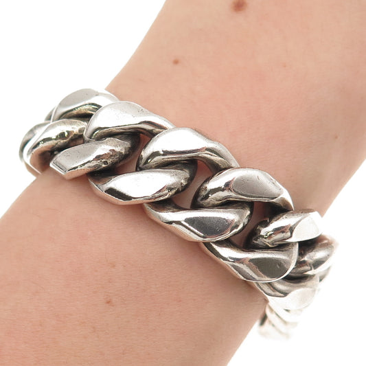 Nino 925 Sterling Silver Vintage Heavy 183.4g Cuban Link Bracelet 8.5"