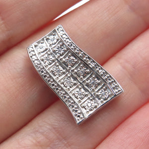 925 Sterling Silver Round-Cut C Z Slide Bar Minimalist Charm Pendant