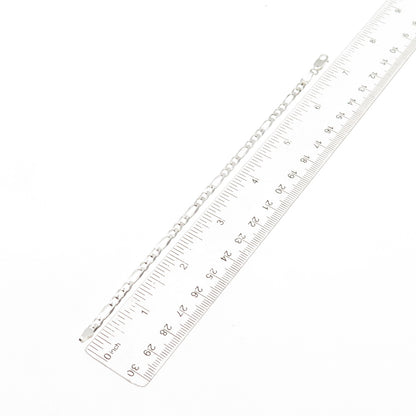925 Sterling Silver Italy Figaro Link Bracelet 7"